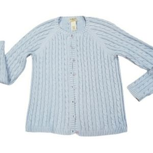 L.L.Bean Cotton Cable Knit Cardigan